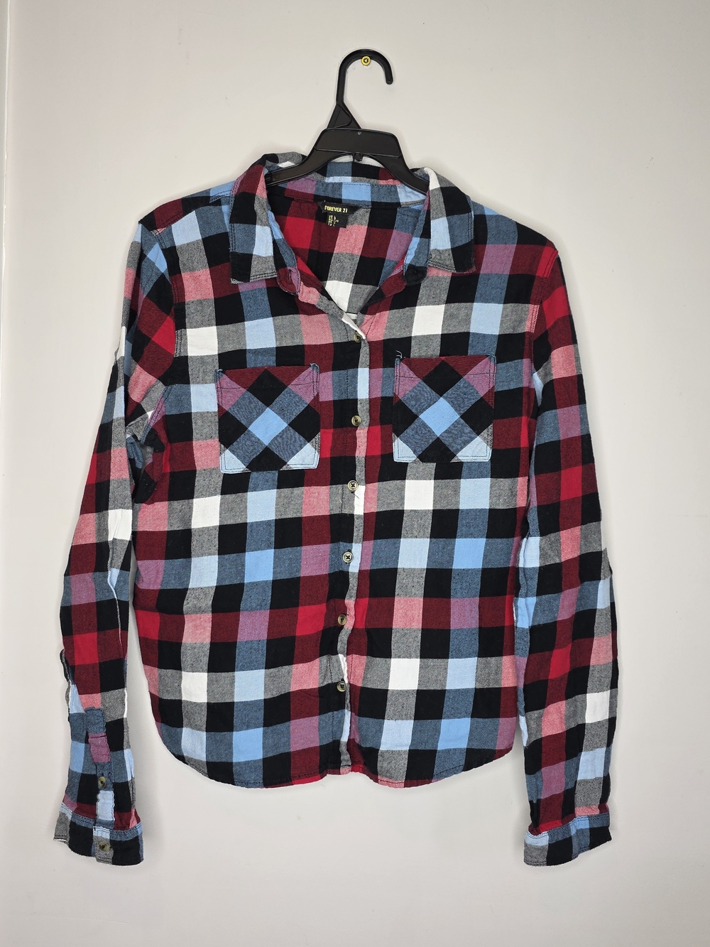 Forever 21 Plaid Button-Up Long Sleeve Shirt